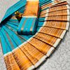 FANCY  All SELF SOFT SILK SAREES WITH KOTTANCHI SAREE - DARK SKY BLUE