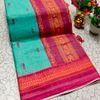 DIGITAL PRINTING KALIYANI LINEN COTTON SAREES - LIGHT SKY BLUE