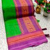 DIGITAL PRINTING KALIYANI LINEN COTTON SAREES - TEAL COLOUR