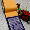 FANCY PLAIN SOFT SILK SAREES SILVAR  DESIGN BORDER  - LIGHT SANDLE