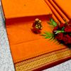 PURE COTTON JARI BORDER SAREES SUMMER SPECIAL COLLECTION - ORANGE N