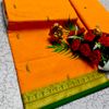 PURE COTTON JARI BORDER SAREES SUMMER SPECIAL COLLECTION - ORANGE