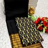 GEORGETTE FANCY SOFT SILK SAREES WITH BLOUSE MODERN FANCY ITEM SAREES- BLACK