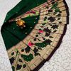 PAITHANI FANCY DANA SOFT SILK SAREES - DARK GREEN