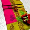 TRENDY AND FANCY ZIGZAG STITCH  COTTON SAREES - PINK