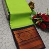 FANCY PLAIN SOFT SILK SAREES  COPPER DESIGN BORDER  - LIGHT GREEN