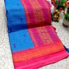 DIGITAL PRINTING KALIYANI LINEN COTTON SAREES - BLUE SHADE