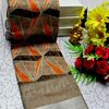 DIGITAL PRINTING LINEN COTTON SAREES - BROWN (3)