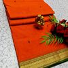 PURE COTTON JARI BORDER SAREES SUMMER SPECIAL COLLECTION - ORANGE (3)