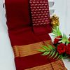 GEORGETTE FANCY SOFT SILK SAREES WITH BLOUSE MODERN FANCY ITEM SAREES - MAROON COLOR
