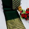 GEORGETTE FANCY SOFT SILK SAREES WITH BLOUSE MODERN FANCY  SAREES - BOTTLE GREEN