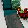 GEORGETTE FANCY SOFT SILK SAREES WITH BLOUSE MODERN FANCY ITEM SAREES - GREEN (3)