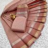 FANCY PLAIN COTTON SOFT SILK SAREES - CREAM COLOR (1)
