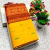 DIGITAL PRINTING KALIYANI LINEN COTTON SAREES - GOLD COLOUR