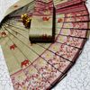 KUBERA PATTU ELITE BRIDAL RAPIER FANCY LIGHT WEIGHT SILK TYPE SAREES - LIGHT OLIVE