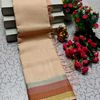 FANCY PLAIN COTTON SOFT SILK SAREES - CREAM (1)