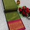 TRENDING DESIGN FANCY TISSUE SILK SAREE - PESTA GREEN