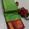 TRENDING DESIGN FANCY TISSUE SILK SAREE - EMERALD COLOUR