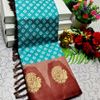 DEGITAL KARGIL PRINTED  COTTON TYPE SAREE - DARK SKY BLUE