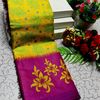 DEGITAL KARGIL PRINTED  COTTON TYPE SAREE - GOLD COLOUR (1)