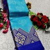 DEGITAL KARGIL PRINTED  COTTON TYPE SAREE - DARK SKY BLUE (4)