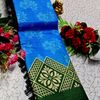 DEGITAL KARGIL PRINTED  COTTON TYPE SAREE - BLUE SHADE (3)