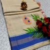 DIGITAL EMBROIDERY PRINTING COTTON SAREES - LIGHT SANDLE (3)