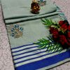 DIGITAL EMBROIDERY PRINTING COTTON SAREES - AS COLOR (9)