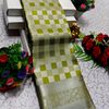 BRIDAL SILK GOLD SILVAR AND COPPER ZARI WEAVE AND WEDDING ART SILK SAREES - OLIVE GREEN