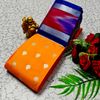 BANARASI POCHAMPALLY ALL OVER BODY SILVAR ZARI BUTTA DESIGN   FUNCTION WEAR SOFT SILK SAREES - ORANGE N