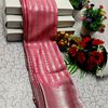 BRIDAL SILK GOLD SILVAR AND COPPER ZARI WEAVE AND WEDDING ART SILK SAREES - LIGHT PINK (4)