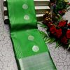 BRIDAL SILK GOLD SILVAR AND COPPER ZARI WEAVE AND WEDDING ART SILK SAREES - EMERALD COLOUR (2)