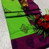 TRENDY AND FANCY ZIGZAG  BORDER STITCH COTTON SAREES - PARET GREEN