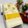 TRENDING KERALA SPECIAL FULL WORK EMBOSSED DIGITAL PRINTING  COTTON  SAREE COLLECTIONS - WHITE (59)