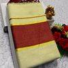 TRENDING KERALA SPECIAL FULL WORK EMBOSSED DIGITAL PRINTING TISSUE SAREE COLLECTIONS - WHITE (71)