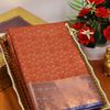 BRIDAL SILK GOLD SILVAR AND COPPER ZARI WEAVE AND WEDDING ART SILK SAREES - CREAM COLOR (5)