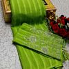 GEORGETTE FANCY SOFT SILK SAREES WITH BLOUSE MODERN FANCY ITEM SAREES - PARET GREEN