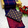 GEORGETTE FANCY SOFT SILK SAREES WITH BLOUSE MODERN FANCY ITEM SAREES - R BLUE (1)