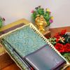 BRIDAL SILK GOLD SILVAR AND COPPER ZARI WEAVE AND WEDDING ART SILK SAREES - LIGHT GREEN SHADE
