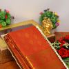 BRIDAL SILK GOLD SILVAR AND COPPER ZARI WEAVE AND WEDDING ART SILK SAREES - RED (2)