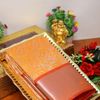 BRIDAL SILK GOLD SILVAR AND COPPER ZARI WEAVE AND WEDDING ART SILK SAREES - ORANGE (5)