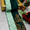 GEORGETTE FANCY SOFT SILK SAREES WITH BLOUSE MODERN FANCY ITEM SAREES - EMERALD COLOUR (1)