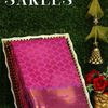 Bridal silk gold silvar and copper zari weave and wedding art silk sarees - PINK (6)