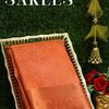 Bridal silk gold silvar and copper zari weave and wedding art silk sarees - CORAL COLOUR (6)