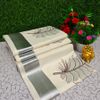 Trending Kerala Onam Special Kasavu Saree Full Work Embossed Digital Printing Cotton Saree Collections - IVORY COLOUR (3)
