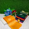 Fancy Print  Office Wear Cotton Sarees All Over Body Poo Design Premium Look lightweight Comfortable Wear - YELLOW COLOR