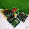 Fancy print office wear cotton sarees all over body Diamond Pattern Dots design premium look lightweight comfortable wear - DARK GREEN