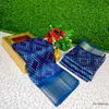 Fancy print office wear cotton sarees all over body Diamond Pattern Dots design premium look lightweight comfortable wear - BLUE COLOUR