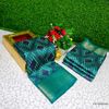 Fancy print office wear cotton sarees all over body Diamond Pattern Dots design premium look lightweight comfortable wear - TEAL COLOUR