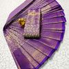 A "one gram gold trending tissue saree" typically refers to a saree made from a lightweight, sheer fabric known as tissue - INDIGO COLOUR (1)